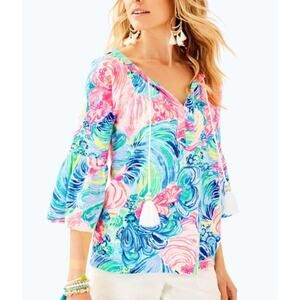 NWT Lilly Pulitzer DEL LAGO TUNIC Multi Beach Please size XXS